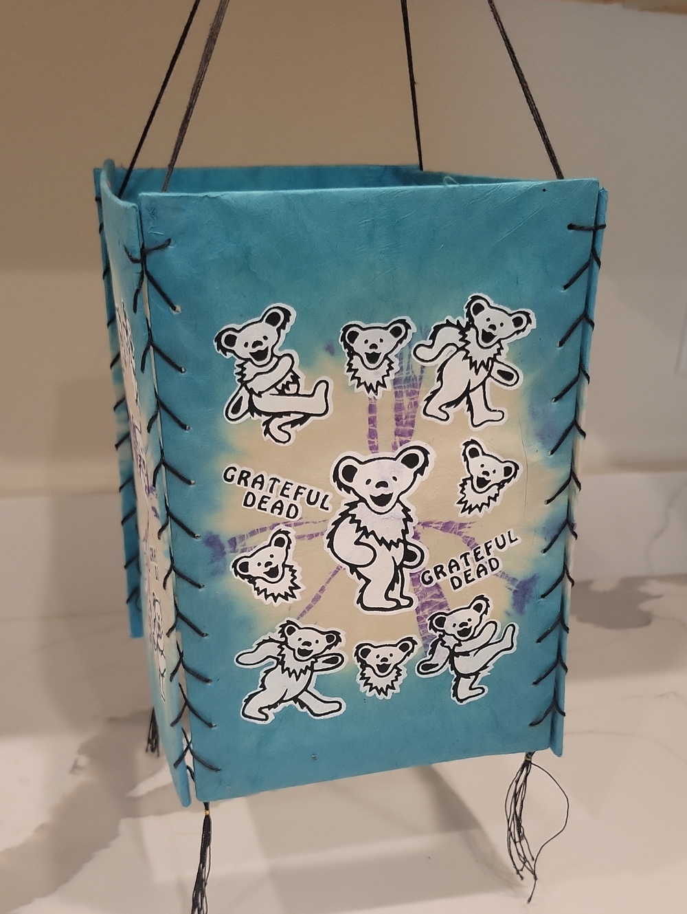 Grateful Dead Blue Dancing Bears Hanging Wall Lantern